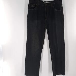Phat Farm Jean Men 36X32 Classic Fit Flat Front Chino Dark Wash Streetwear Denim